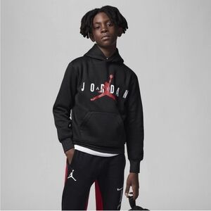 Jordan Jumpman Logo Black Pullover Hoodie Big Kids Size Medium